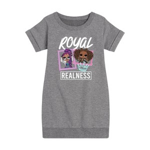 Girls' - LOL Surprise! - Royal Realness Graphic Short Sleeve Fleece Dress - 1 of 4
