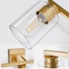 DORESshop 3-Light Modern Gold Bathroom Wall Sconce with E26 Bulb Socket and Clear Glass Shades for Vanity, Bedroom, Living Room, and Dressing Areas - 4 of 4