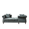 81-inch Chenille Face-to-face Chaise Lounge with Two Pillows,Nailhead trim,Button Tufted Design and Rolled Arms for Lounge, Living room and Office - 3 of 4