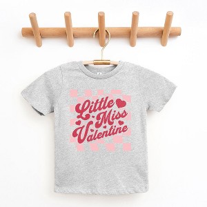 The Juniper Shop Checkered Little Miss Valentine Youth Short Sleeve Tee - 1 of 2