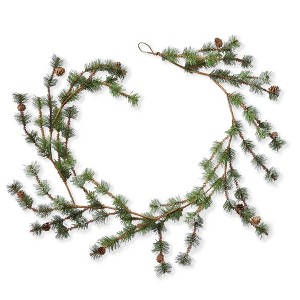 tag 5 ft Icy Pine Garland Pine Tree Twigs with Pinecones Garland Christmas Tree Staircase Mantel Fireplace Home Decorations Plastic - 1 of 2
