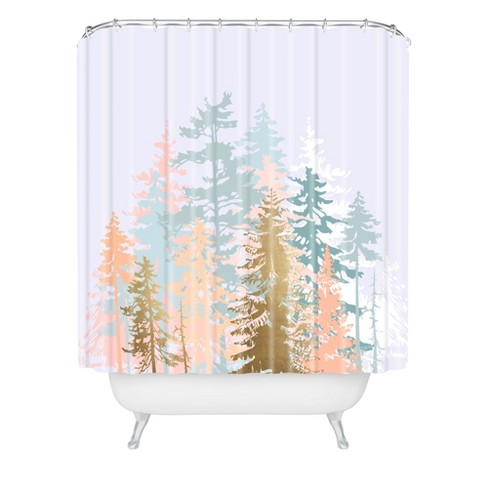 Forest Shower Curtain Purple Deny, Forest Shower Curtain