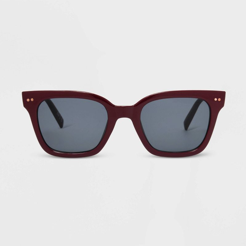 Women&#39;s Shiny Plastic Square Sunglasses - Universal Thread&#8482; Red, 1 of 4