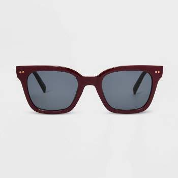 Women's Shiny Plastic Square Sunglasses - Universal Thread™ Red