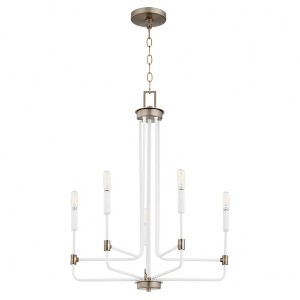 Quorum Lighting Davies 5 - Light Chandelier in  Studio White/Dark Brass - 1 of 1