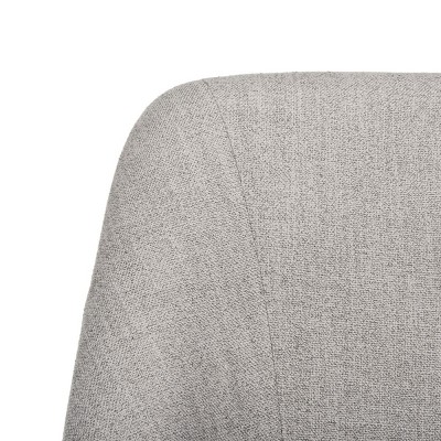 Transitional Gray Linen Swivel Office Chair with Chrome Legs