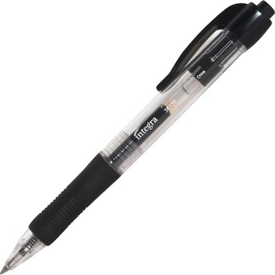 Integra Gel Pen Retractable Permanent .5mm Point Black Barrel/Ink 36156