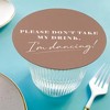 Big Dot of Happiness 25 Ct Mocha Brown Simple Script Please Don't Take My Drink I'm Dancing Coasters, 4-Inch Disposable Round Paper Coasters - 2 of 4
