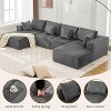 Acekool 137" Modular Sectional - Gray Corduroy, Deep Seating, No Tools Assembly - 3 of 4