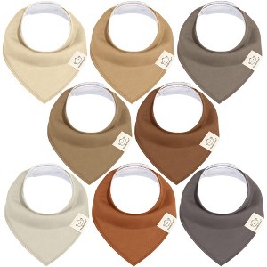 8pk Organic Baby Bandana Bibs, Baby Drool Bibs for Baby Boy, Girl, Baby Bibs for Infant, Newborn - 1 of 4