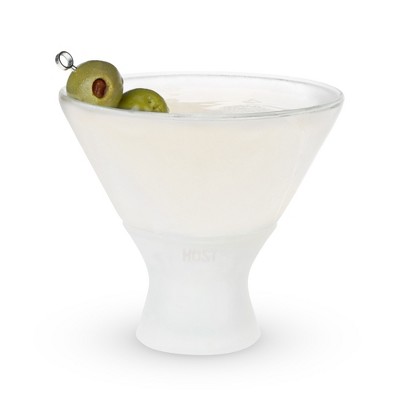Glass Martini Freeze Cooling Cups with Silicone Grip, Set of 2