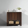 35.5" Bathroom Vanity with Ceramic Sink, Open Shelf, Soft-Close Hinges - 2 of 4