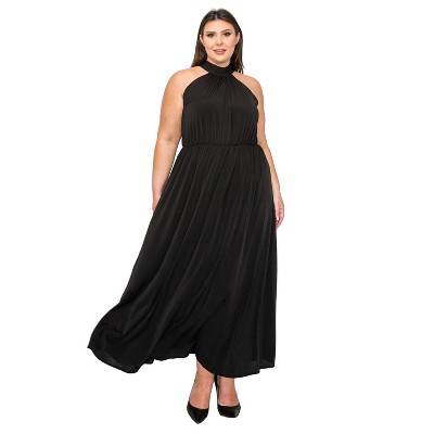 L I V D Women's Alexis Halter Neck Maxi Dress