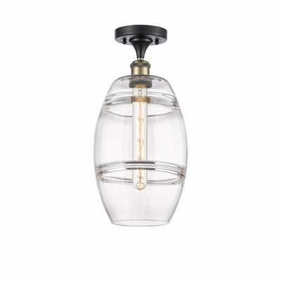 Vaz - 1 Light Semi-Flush Mount In Industrial Style-11.13 Inches Tall and 8 Inches Wide
