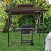 XINGHANZHENXUAN Gray Outdoor Grill Gazebo, Double-Tier Soft Top Canopy Shelter Tent for BBQ, Patio, and Garden Use - 4 of 4