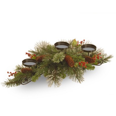 National Tree Company 30" Wintry Pine Centerpiece and Candle Holder