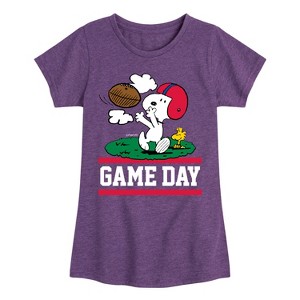 Girls' - Peanuts - Snoopy Woodstock Fitted Short Sleeve Graphic T-Shirt - 1 of 4