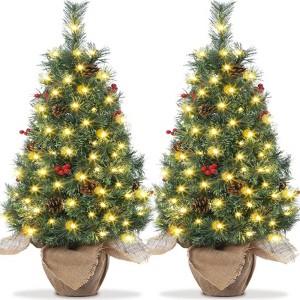 3ft Prelit Artificial Christmas Tree with Lights, Xmas Tree with  Pre-lit - 1 of 4