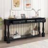 Console Table 63" Long Console Table with Drawers and Shelf for Entryway Hallway Living Room Espresso - 3 of 4