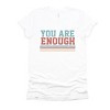 Simply Sage Market You Are Enough Stripes Short Sleeve Tee - 2XL - White - 2 of 4