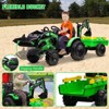 24V 3-in-1 Kids Ride-On Tractor w/Remote - Excavator/Bulldozer/Tractor, Digger, Trailer, LED Lights (Ages 3-8) - 2 of 4