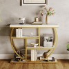 Entryway Table with Storage, Industrial 4-Tier Narrow Console Table Behind Couch with Half-Circle Base & Storage Shelves for Hallway, Foyer - 3 of 4