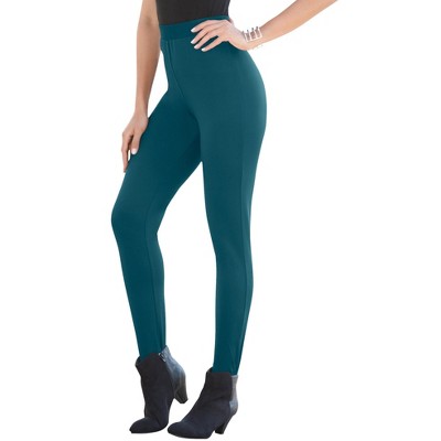 Roaman's Women's Plus Size Side Embellished Legging - 22/24, Green