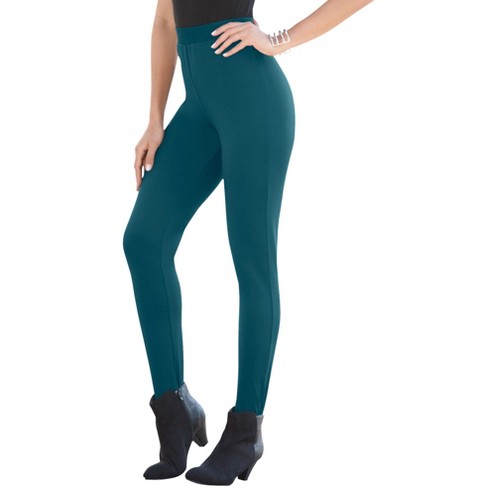 Roaman's Women's Plus Size Fleece-Lined Legging - 5X, Green