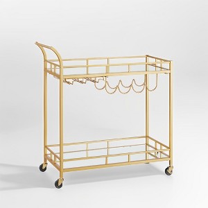 Bar Cart , Home Bar Serving Cart, Wine Cart With 2 Mirrored Shelves, Wine Holders, Glass Holders, For Kitchen, Dining Room - 1 of 3
