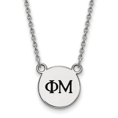 Black Bow Jewelry Sterling Silver Phi Mu Greek Life Necklace 18 Inch