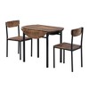 Gulches 3-Piece Drop Leaf Dining Set - 34.8" Round Table + 2 Chairs, Space-Saving for Small Apartments/Kitchens - 3 of 4