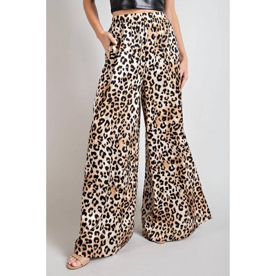 Women's Animal Print Wide Slit Pant - ee:some