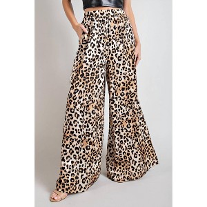 Women's Animal Print Wide Slit Pant - ee:some - 1 of 4