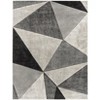 Home Mart Goods Silver Grey Geometric Triangles Hand-Carved Soft Living Room Area Rug - 2 of 4