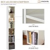 AOXUN 2 Pieces Tall Narrow Bookshelf, 6-Tier Cube Display Rack, Modern Corner Bookshelf, Storage Cabinet for Home, Office, White - 4 of 4