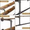 2 In 1 Heavy Duty Industrial Pipe Clothes Rail Floating Wall Mounted Hanging Display Closet Storage Shelf for Bedroom Laundry Room - 4 of 4