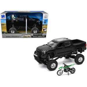 Toyota Tundra Pro Truck Black and Kawasaki KX 250 Motorcycle Green & White "Xtreme Off-Road" 1/32 Diecast Model by New Ray - 1 of 3