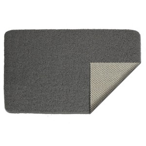 NewHome "28.34x16.73in Non-Slip Shower Mat with Drain Quick-Drying PVC Loofah Bath Mat for Bathroom" Grey - 1 of 4