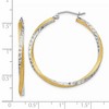 Black Bow Jewelry 2.5mm, Twisted Hoop Earring in 14k Gold and Rhodium 35mm (1 3/8 Inch) - 4 of 4
