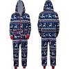 SYNCFUN Adults Christmas Hooded Pajamas, Women / Men Loose Christmas Pajamas, Nordic Print Pattern Holiday Jumpsuits - 2 of 4