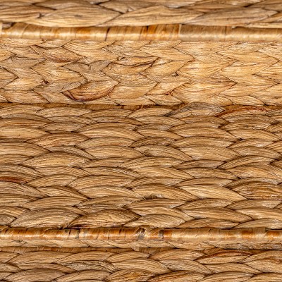 Natural Handwoven Hyacinth Circular Floating Wall Rack