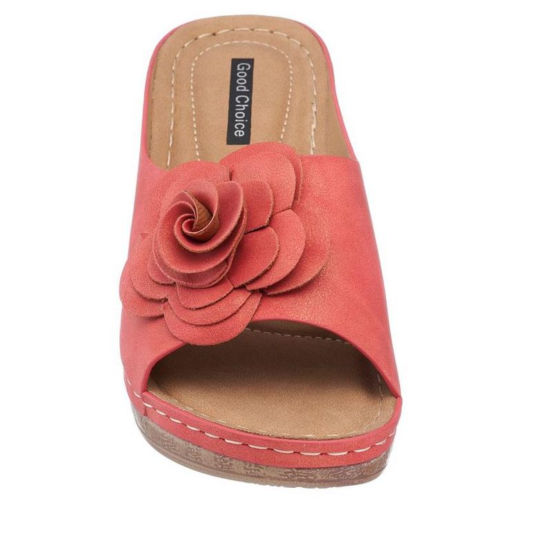GC Shoes Tokyo Flower Comfort Slide Wedge Sandals, 3 of 10