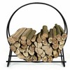 Tangkula 40" Steel Tubular Log Hoop Round Firewood Storage Holder Rack - 3 of 4