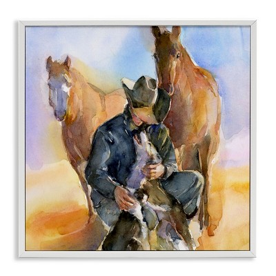 Stupell Industries Cowboy & Animals Watercolor, 12" x 12"