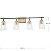 Progress Lighting Cassell 4-Light Vanity Fixture, Vintage Brass, Clear Glass Shades: Luxe Industrial and Transitional style, Damp Rated. - 4 of 4