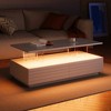 Chic Crate-Modern White Rectangular Coffee Table with LED Ambient Lighting & 2 Storage Drawers - Wood & Metal for Living Room & Entryway (47” Modern) - 3 of 4