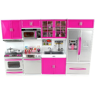 Pink and Silver Battery Operated Modern Kitchen Playset