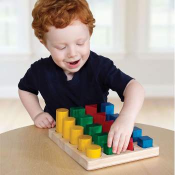 Guidecraft Wooden Colorful Shapes and Sizes Geo Forms - 20 Pieces