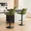 YOUNIKE Adjustable Swivel Counter Height Bar stools Set of 2 Modern Leather Island Barstools Seat Size 19.69"Wx15.75"Dx(22.83-32.28)"H - 3 of 4