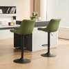 YOUNIKE Adjustable Swivel Counter Height Bar stools Set of 2 Modern Leather Island Barstools Seat Size 19.69"Wx15.75"Dx(22.83-32.28)"H - image 3 of 4